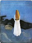 Edvard Munch Famous Paintings - Girl on the Beach